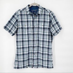 Kuhl Response Hiking Button Down Plaid Short Sleeve Shirt Mens Small